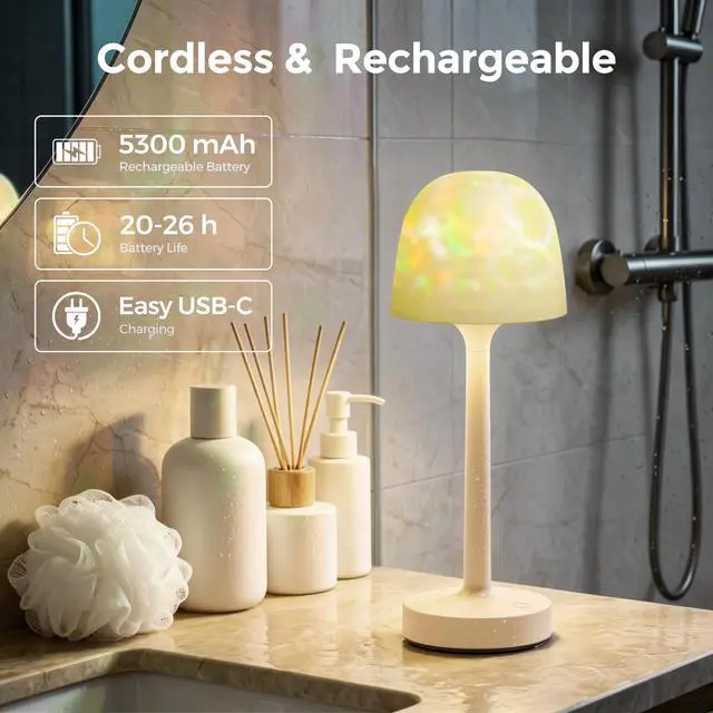 Alt view image 5 of 5 - Rechargeable Lamp Cordless Shower Table Lamp