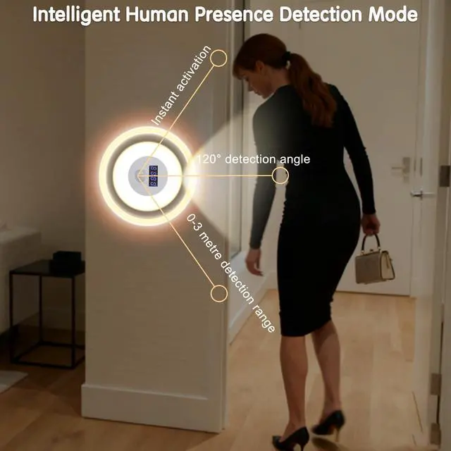 Alt view image 3 of 5 - LED Motion Sensor Night Light with Clock Display