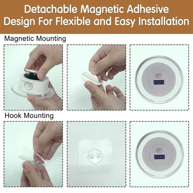 Alt view image 5 of 5 - LED Motion Sensor Night Light with Clock Display