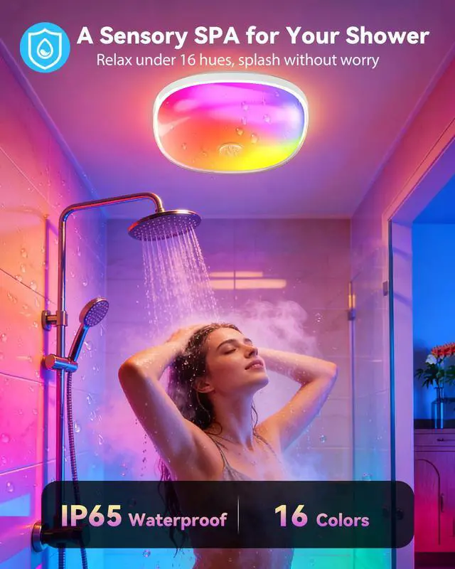 Alt view image 2 of 5 - IP65 Waterproof Rechargeable Shower Light - 6 300LM Bright