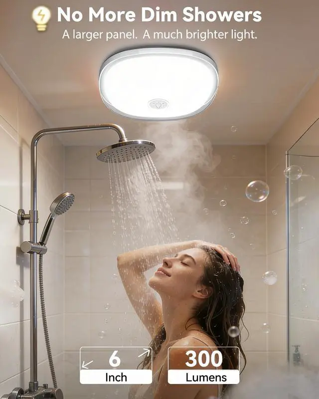 Alt view image 3 of 5 - IP65 Waterproof Rechargeable Shower Light - 6 300LM Bright