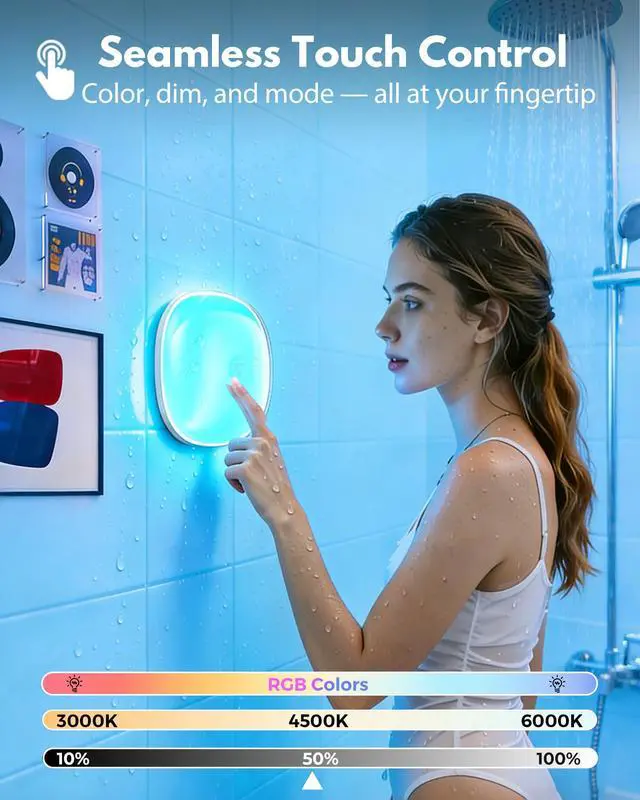 Alt view image 5 of 5 - IP65 Waterproof Rechargeable Shower Light - 6 300LM Bright