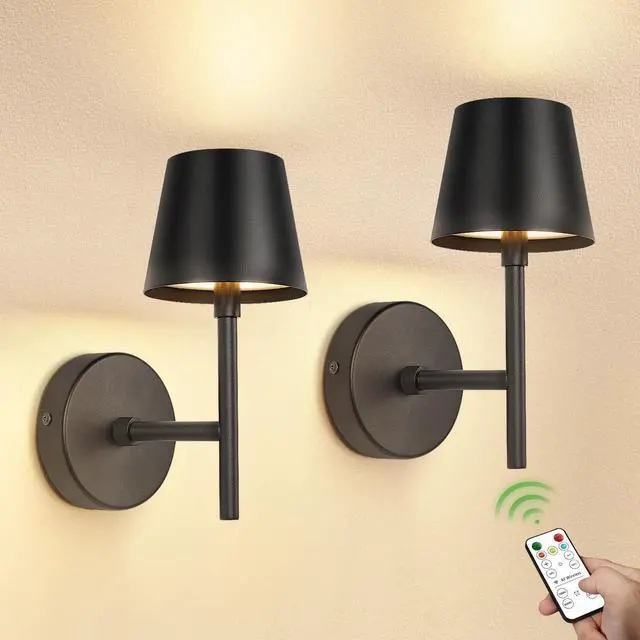 Main image of 5200mAh Matte Black Rechargeable Wall Light Indoor