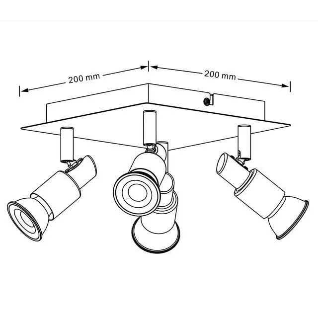 Alt view image 2 of 4 - Adjustable 4 Way Ceiling Spotlight Fitting