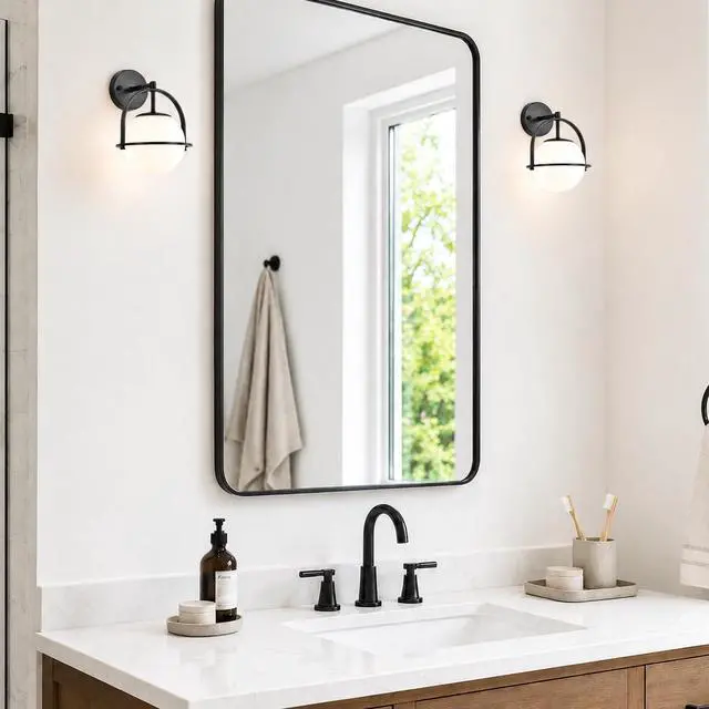 Alt view image 2 of 5 - Black Globe Wall Light