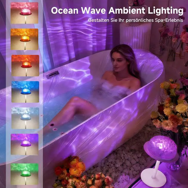 Alt view image 4 of 5 - RGB Shower Lamp with Touch & Remote Control - Waterproof Ambient Shower Light