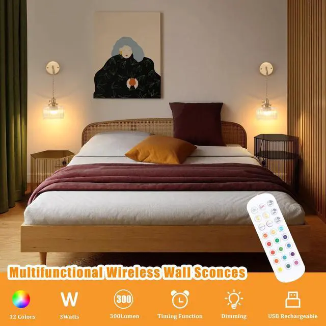 Alt view image 4 of 7 - Battery Operated Wall Light Set of 2