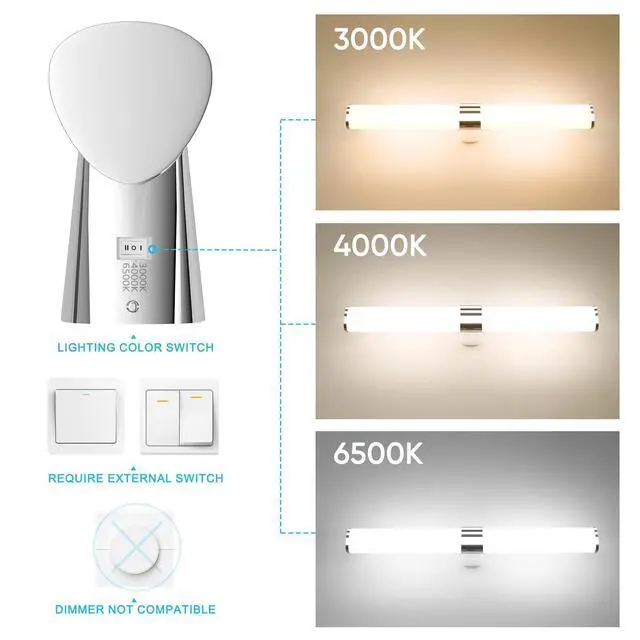 Alt view image 3 of 5 - 15W LED Bathroom Wall Mounted Vanity Over Mirror Light