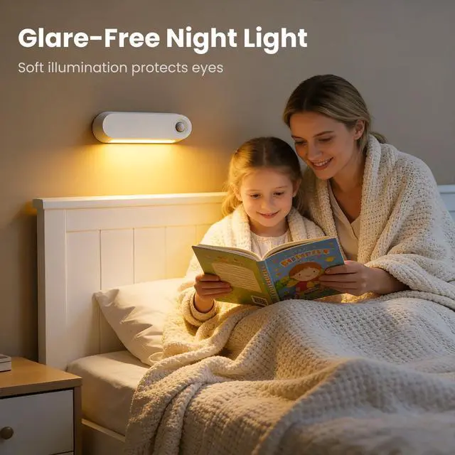 Alt view image 4 of 5 - Rechargeable Motion Sensor Night Light 2 Pack 1800mAh Battery Operated Stair Lights Indoor