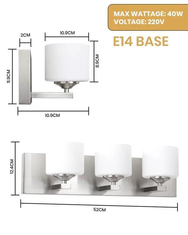 Alt view image 5 of 5 - 3-Light Vanity Light