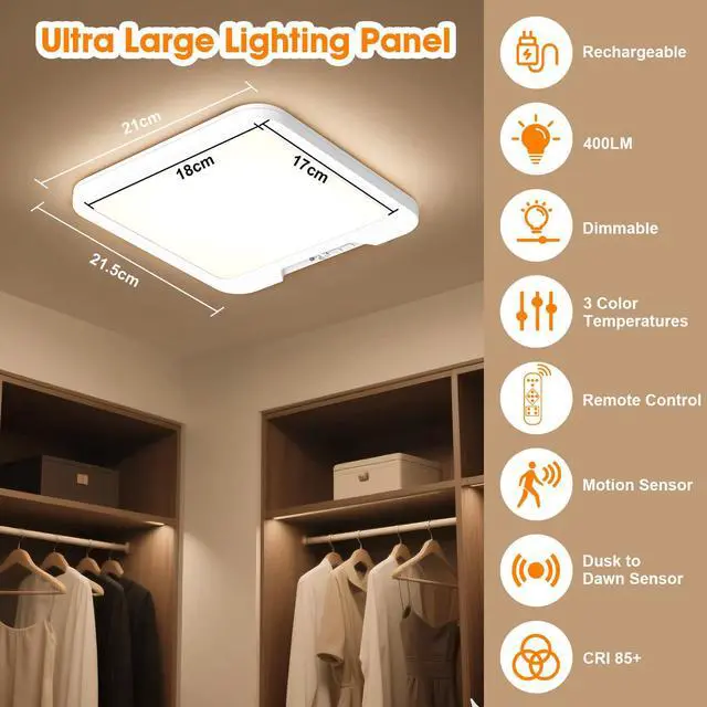 Alt view image 5 of 5 - 2 Pack Motion Sensor Ceiling Light