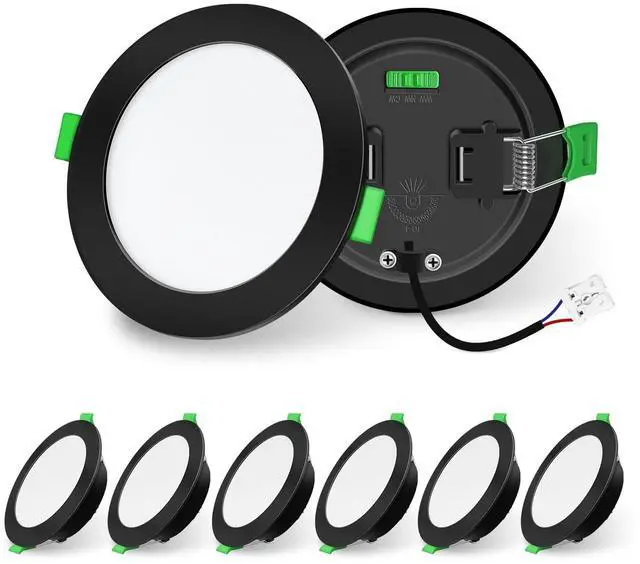 Main image of Lighting Black LED Downlights Dimmable Recessed Ceiling Lights 10W 1050lm High Brightness