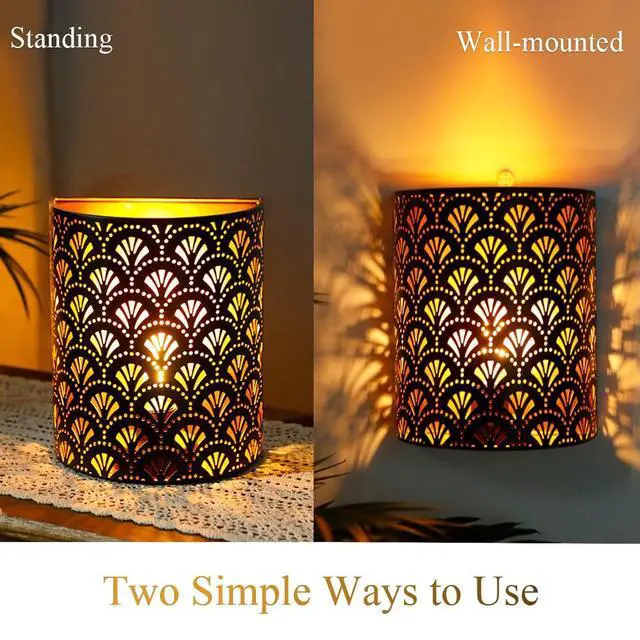 Alt view image 5 of 7 - Set of 2 Battery Powered Lamp 20cm H Wall Sconce Lighting