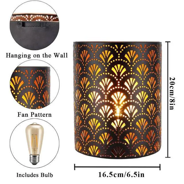 Alt view image 3 of 7 - Set of 2 Battery Powered Lamp 20cm H Wall Sconce Lighting