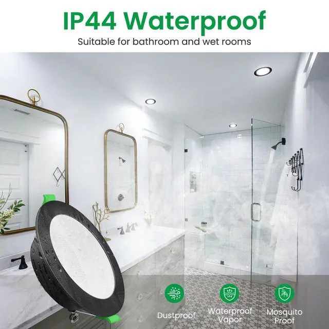 Alt view image 5 of 5 - Lighting Black LED Downlights Dimmable Recessed Ceiling Lights 10W 1050lm High Brightness