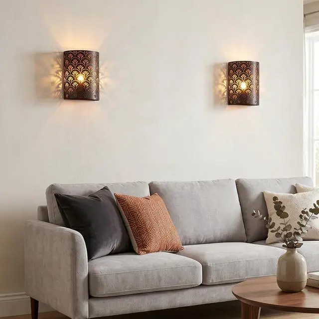 Alt view image 6 of 7 - Set of 2 Battery Powered Lamp 20cm H Wall Sconce Lighting