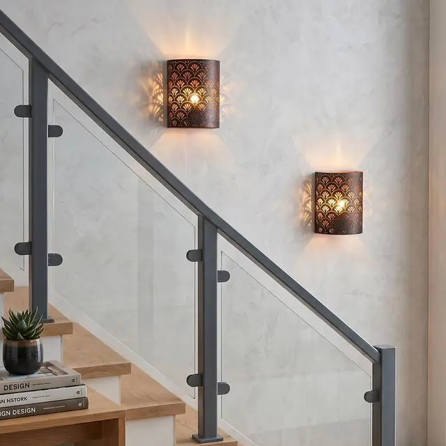 Alt view image 7 of 7 - Set of 2 Battery Powered Lamp 20cm H Wall Sconce Lighting