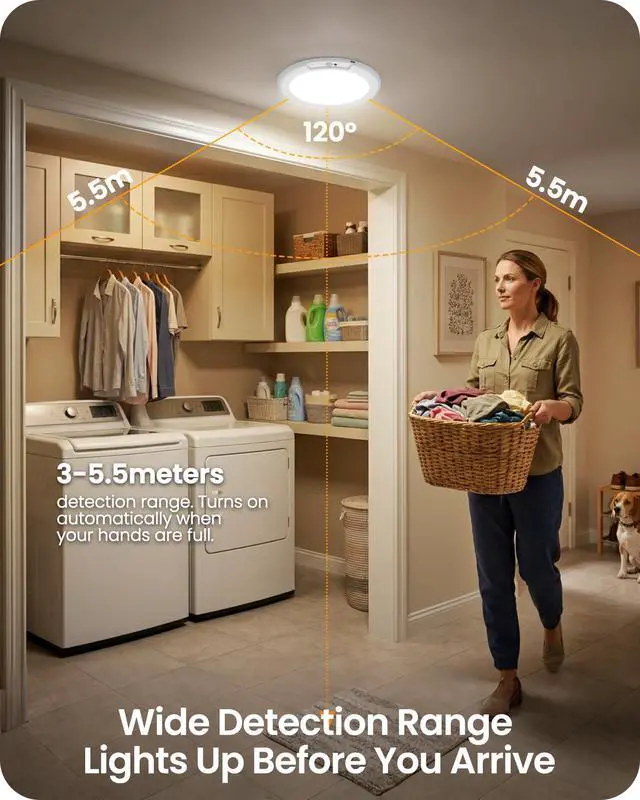 Alt view image 5 of 5 - 2 Pack Rechargeable Motion Sensor Ceiling Light with Remote