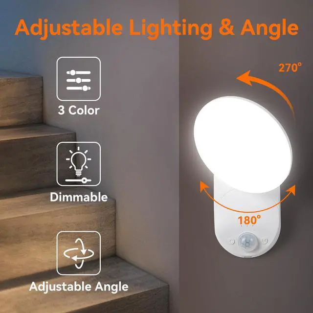 Alt view image 4 of 5 - Rechargeable Motion Sensor Wall Light with Remote