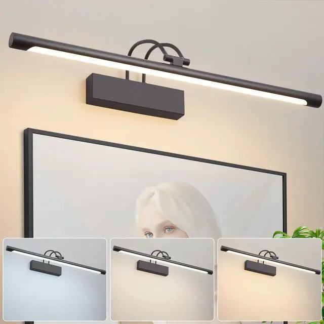 Main image of LED Bathroom Wall Light Black LED Picture Lights for Wall with Switch 60CM | Bathroom Mirror Light