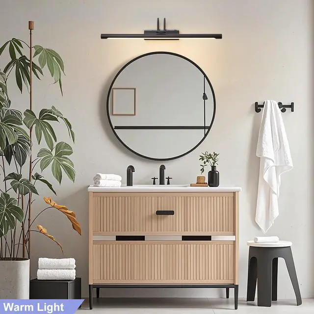 Alt view image 5 of 5 - LED Bathroom Wall Light Black LED Picture Lights for Wall with Switch 60CM | Bathroom Mirror Light