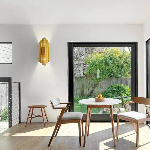 Alt view image 5 of 7 - Gold Wall Light Modern Aluminium Wall Sconce 2 x E14