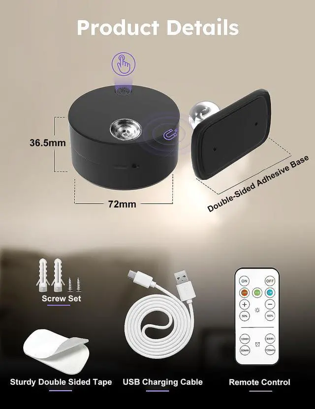 Alt view image 2 of 5 - Battery Operated Wall Light