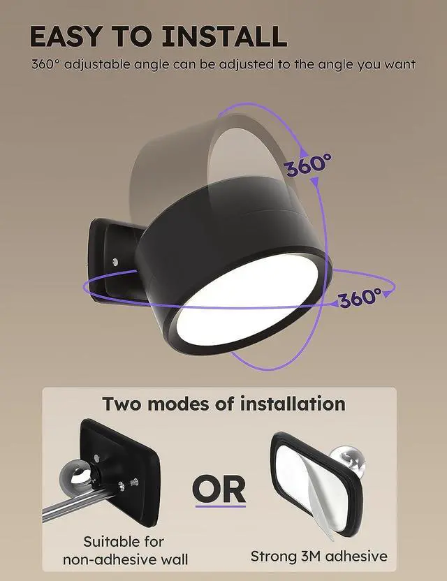 Alt view image 5 of 5 - Battery Operated Wall Light