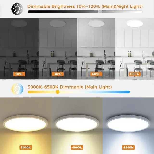 Alt view image 3 of 5 - Dimmable Ceiling Light