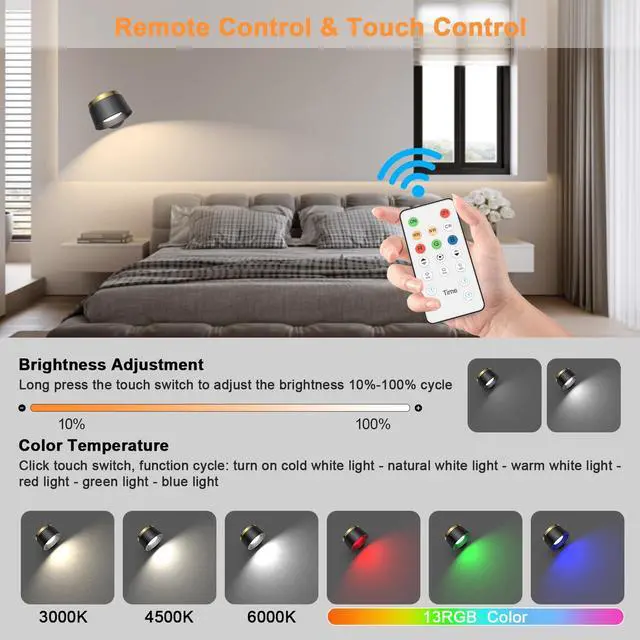 Alt view image 2 of 5 - Battery Operated Wall Lights 2 Pack