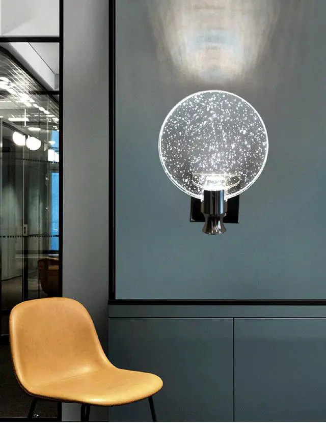 Alt view image 3 of 6 - Round LED Crystal Wall Light for Living Room Bedroom