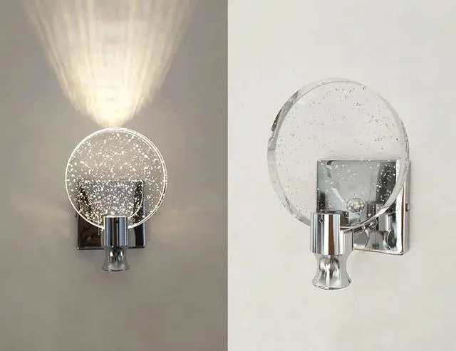 Alt view image 5 of 6 - Round LED Crystal Wall Light for Living Room Bedroom