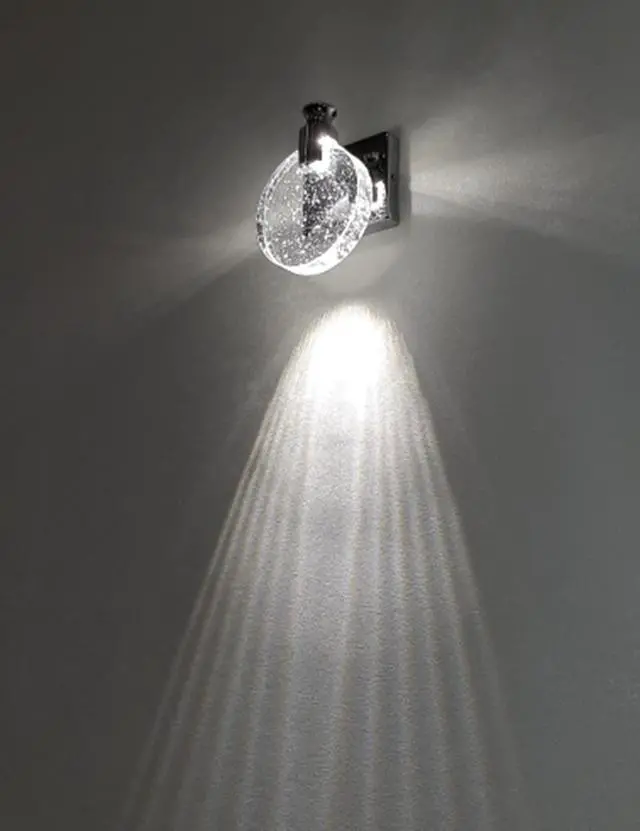 Alt view image 6 of 6 - Round LED Crystal Wall Light for Living Room Bedroom
