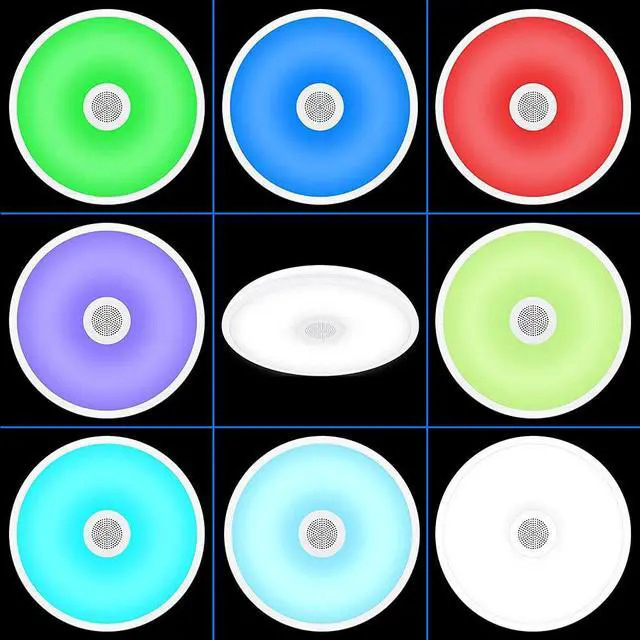 Alt view image 2 of 5 - Bathroom Ceiling Light with Bluetooth Speaker and Remote Control Waterproof