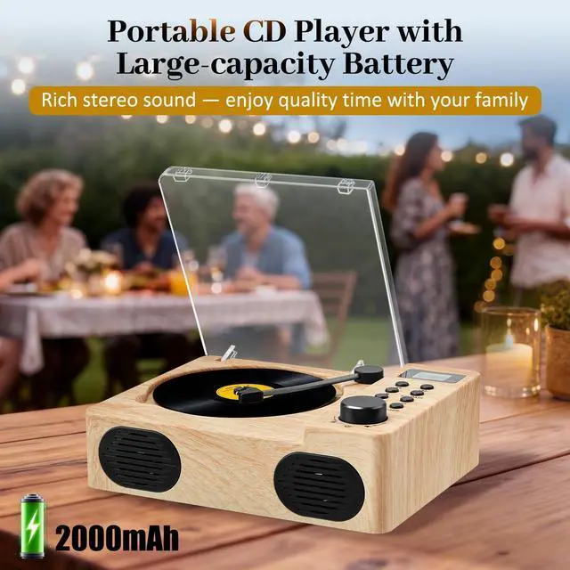 Alt view image 5 of 5 - Personal CD Player with Bluetooth & USB-C Charging