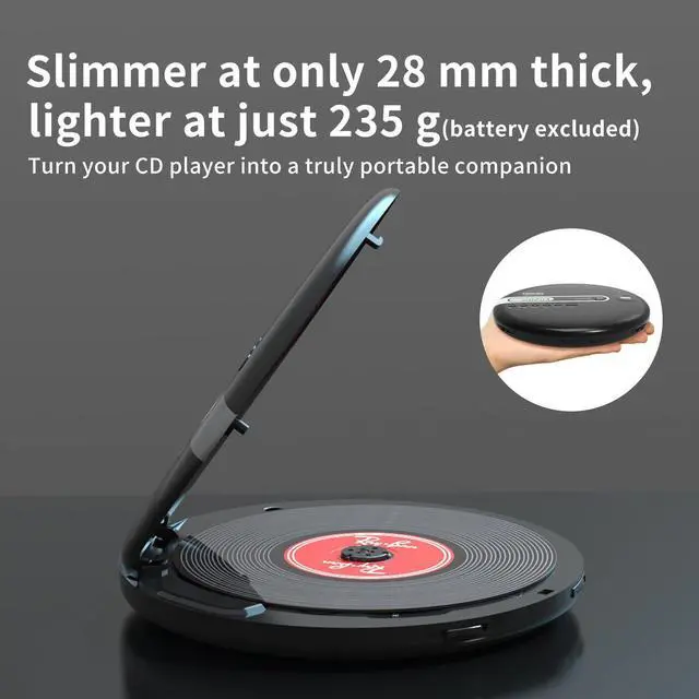 Alt view image 3 of 5 - Portable CD Player with Bluetooth CD Player with Headphones