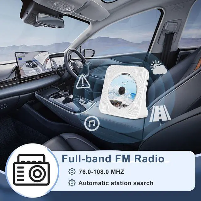 Alt view image 4 of 5 - Bluetooth CD Player with Built-in HiFi Speakers