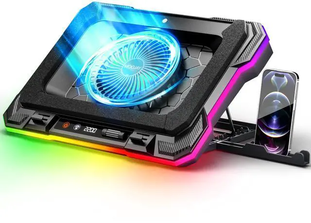 Main image of Laptop Cooling Pad Powerful Turbo Fan RGB Gaming Notebook Cooler