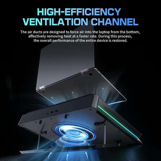 Alt view image 3 of 5 - Laptop Cooling Pad Laptop Cooling Fan Stand