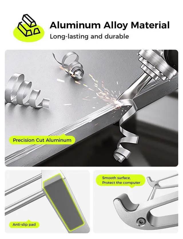 Alt view image 4 of 5 - Vertical Laptop Stand & Storage Holder - Portable Aluminum Stand with Silicone Pads