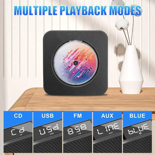 Alt view image 4 of 5 - Portable CD Player with Speakers Bluetooth Desktop CD Player