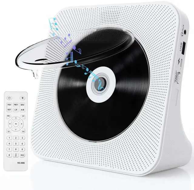 Main image of CD Player Portable with Speakers - Homlab Blutooth Desktop CD Players for Home with Dust Cover