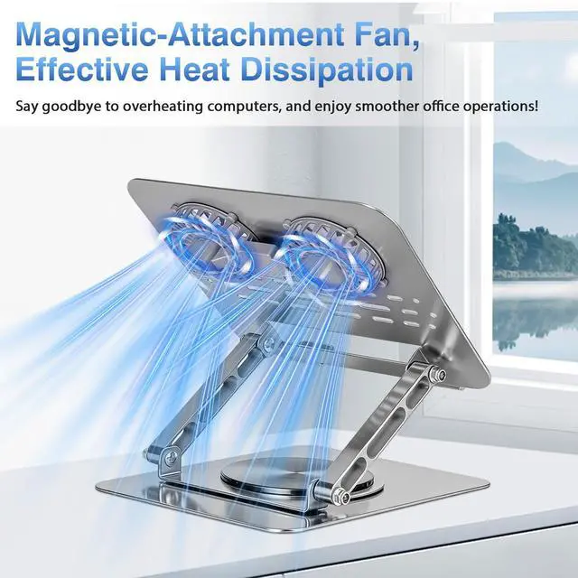 Alt view image 3 of 5 - Laptop Cooler Stand with Fan
