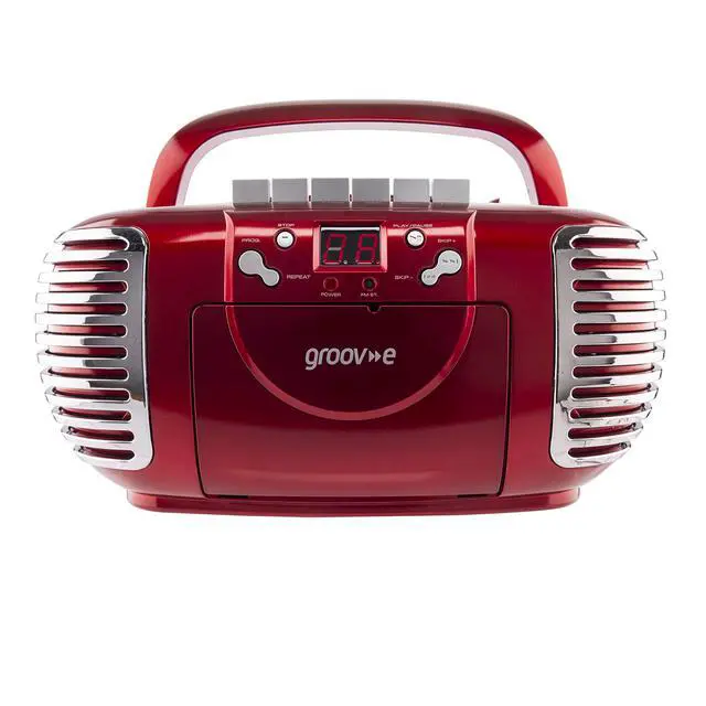 Alt view image 2 of 5 - Retro Boombox CD Player with Cassette