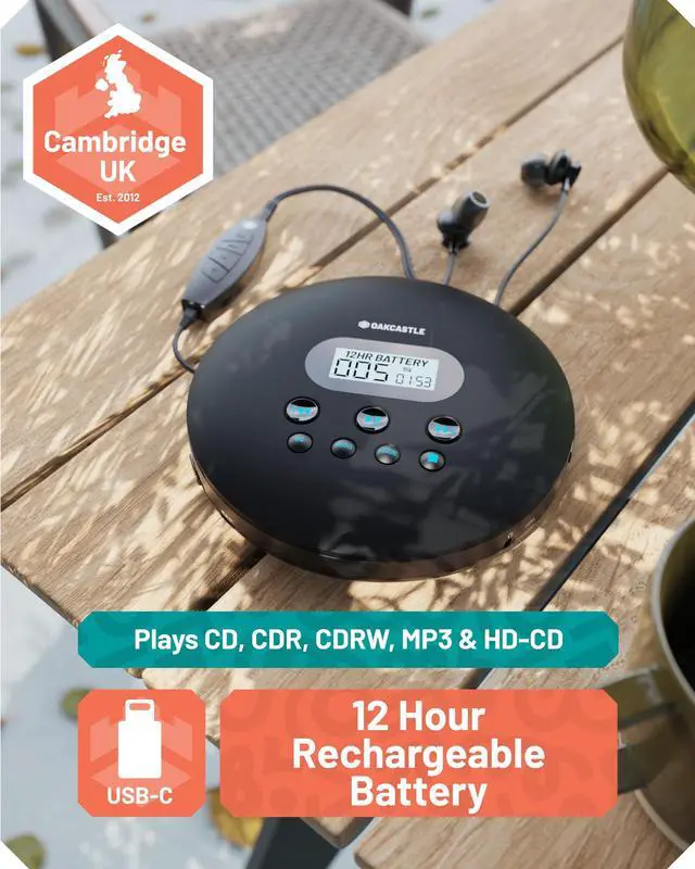 Alt view image 2 of 5 - Rechargeable Bluetooth CD Player 12hr Portable Playtime