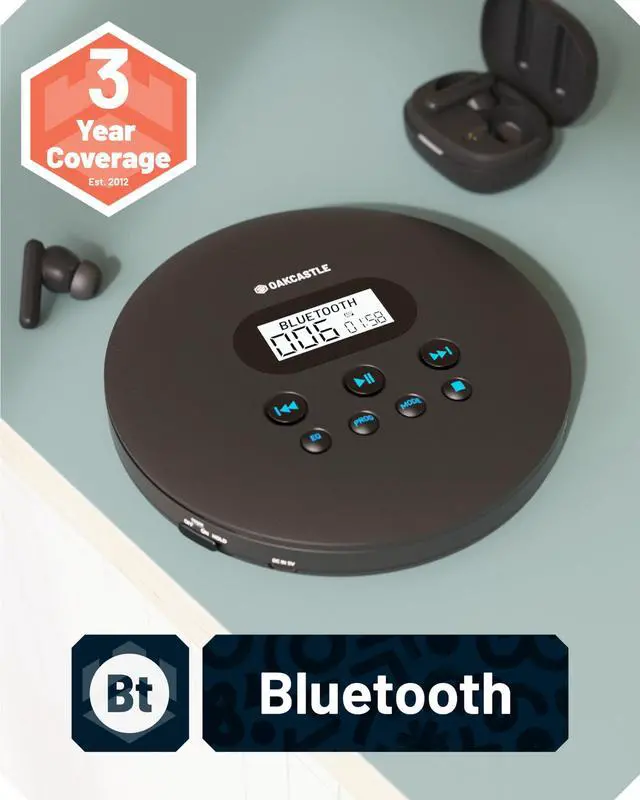 Alt view image 3 of 5 - Rechargeable Bluetooth CD Player 12hr Portable Playtime