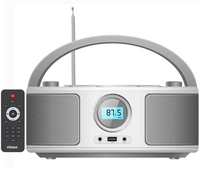 Main image of Portable CD Player Boombox with FM Radio - Bluetooth