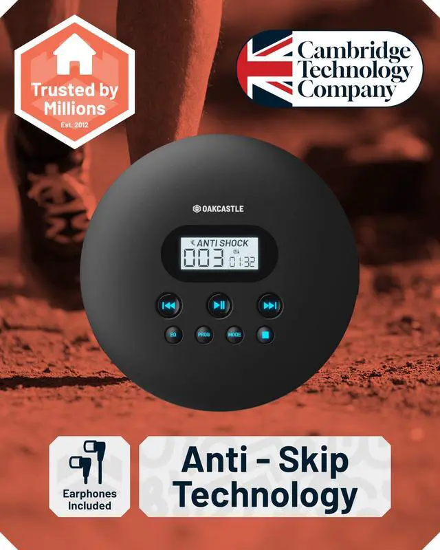Alt view image 5 of 5 - Rechargeable Bluetooth CD Player 12hr Portable Playtime