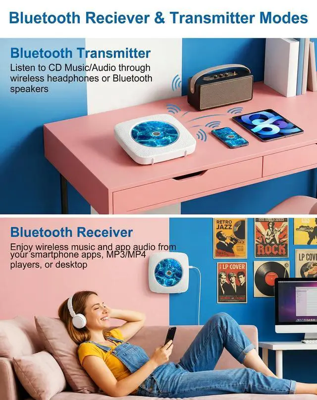 Alt view image 2 of 5 - Portable CD Player Bluetooth Radio with CD-Player