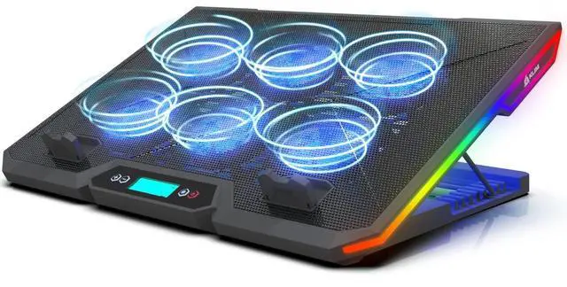 Main image of 6 Fans Laptop Cooling Stand with RGB backlighting